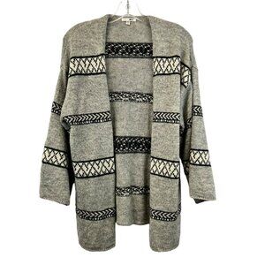 Amuse Society Women’s Open Front Above Wrist Sleeve Cardigan Striped XS/S